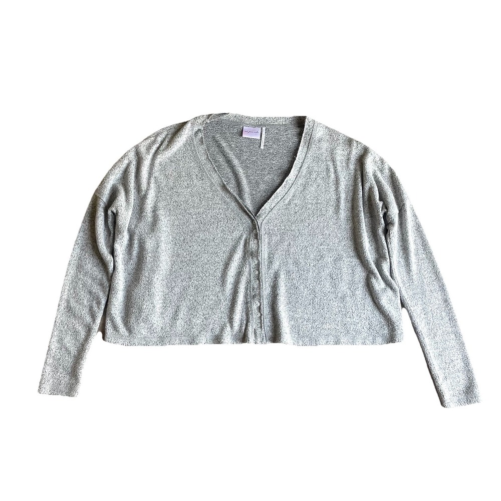 Out From Under Flannel Boxy Crop Top Small Oversized Long Sleeves Buttons
